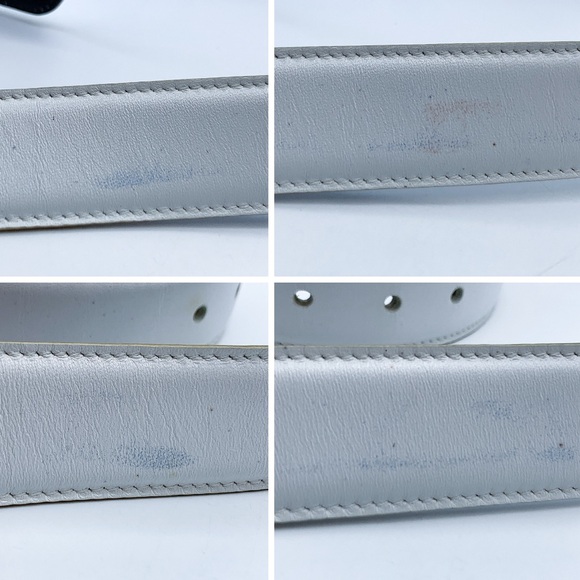 Bally Gold-Tone Buckle Leather Belt in White - Picture 6 of 11